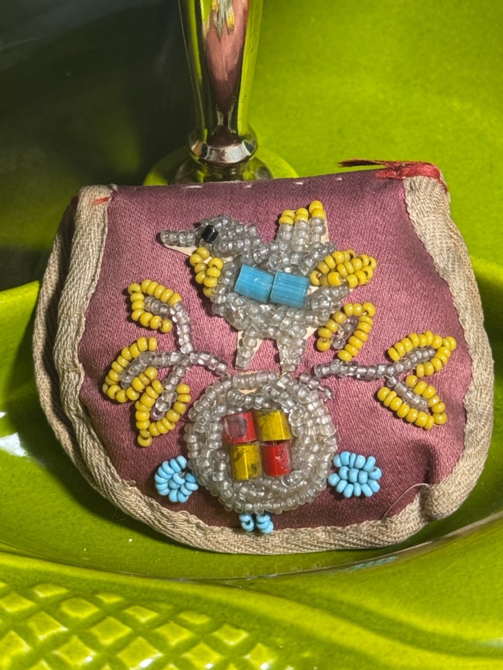 Antique Beaded Bird Native American Niagara Falls Souvenir PIN Cushion - Picture 3 of 8